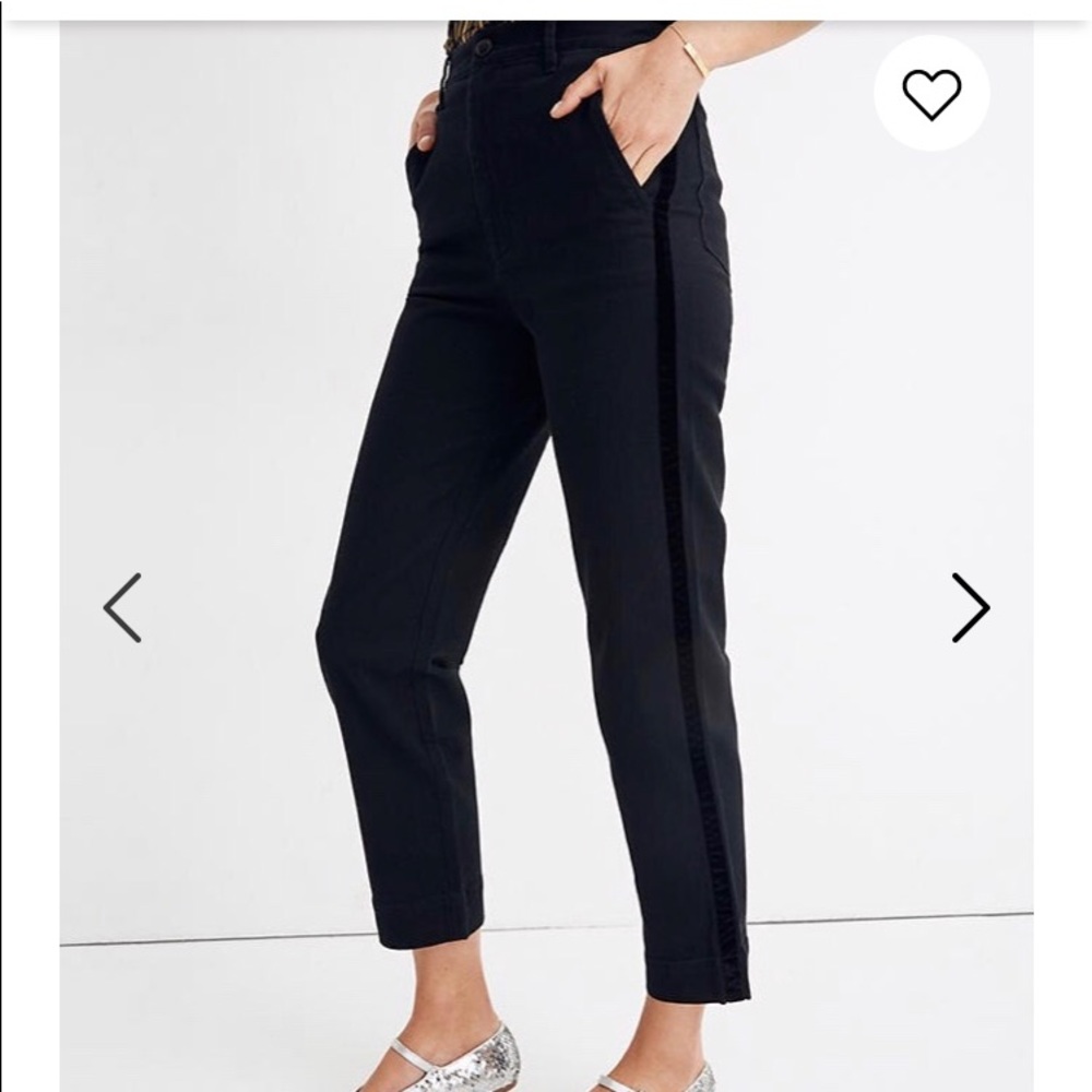 Madewell Tapered Pants: Velvet Tuxedo Stripe